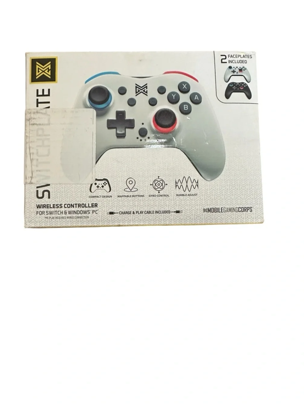SwitchPlate Wireless Controller - White with Red & Blue Accents